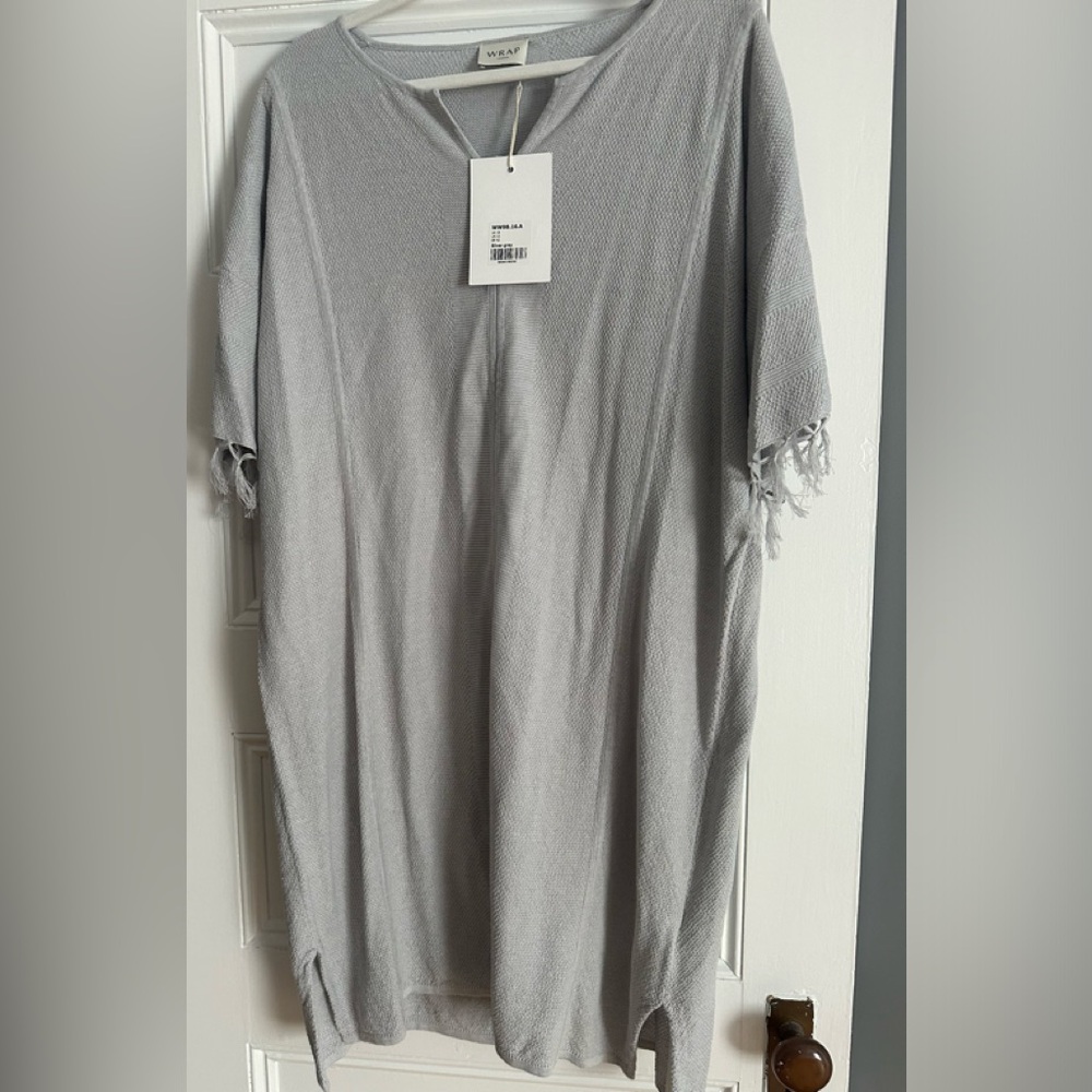 Wrap London Dress Silver Grey WW98.16.A US Size 12 NWT
